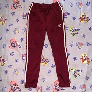 Adidas Women Burgundy Track Pant Joggers XS